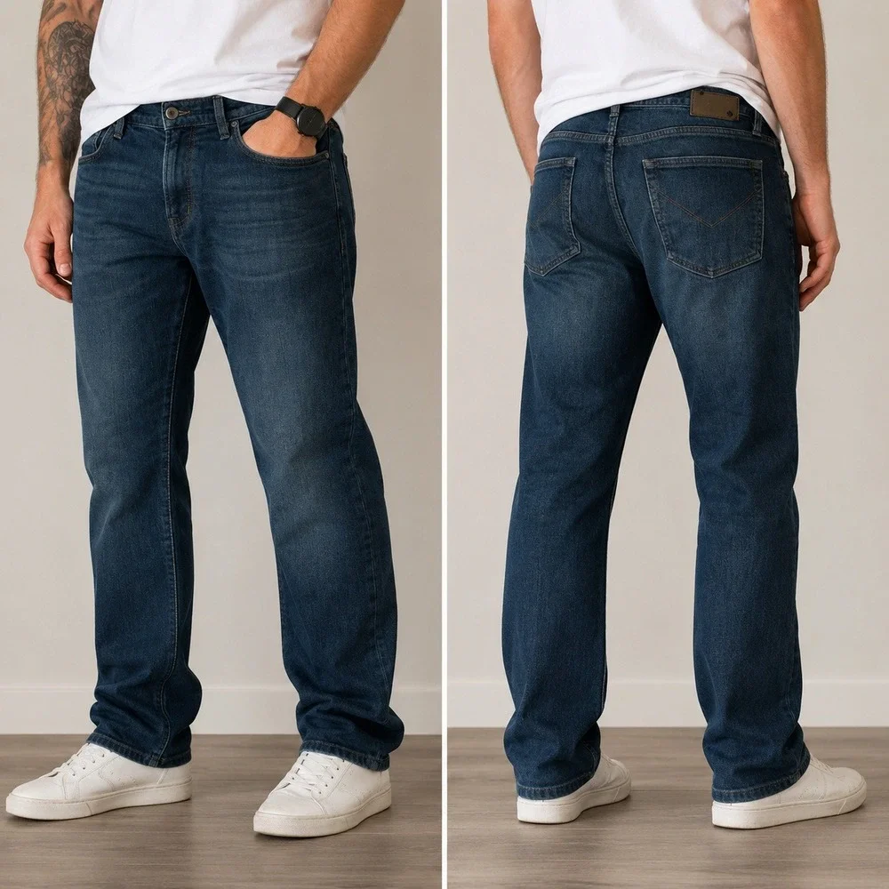 John Varvatos USA Jeans Mens 36x27 Blue Bowery Slim Straight‎ Dark Wash J306S4B